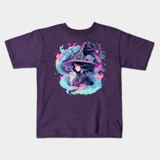 Cute Dragon Witch Kids T-Shirt